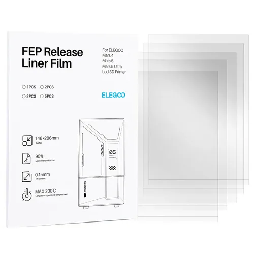 Vista 8 de ELEGOO 5 piezas de película de revestimiento ACF para impresora 3D LCD Mars 4 Ultra con menor tensión de liberación, admite impresión 3 veces más