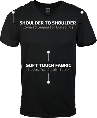 Vista 2 de Gildan - Camisetas con cuello en V para hombre, paquete múltiple, estilo G1103