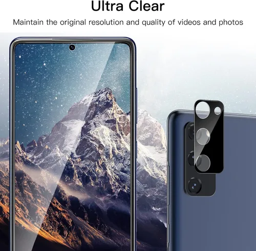 Vista 5 de JETech - Protector de pantalla para Samsung Galaxy S20 FE de 6.5 pulgadas con protector de lente de cámara, película de vidrio templado, compatible