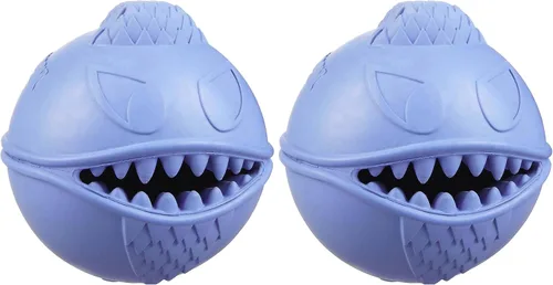 Vista 2 de Jolly Pets Monster Ball Bouncing - Soporte para golosinas para perros, 2.5 pulgadas, color azul