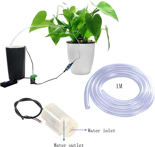 Vista 3 de 4 piezas DC 3-5V Micro Bomba de Agua Sumergible Mini con 2 piezas de Tubo de Vinilo Transparente Tubo de PVC Flexible (1M) para Acuarios Tanque