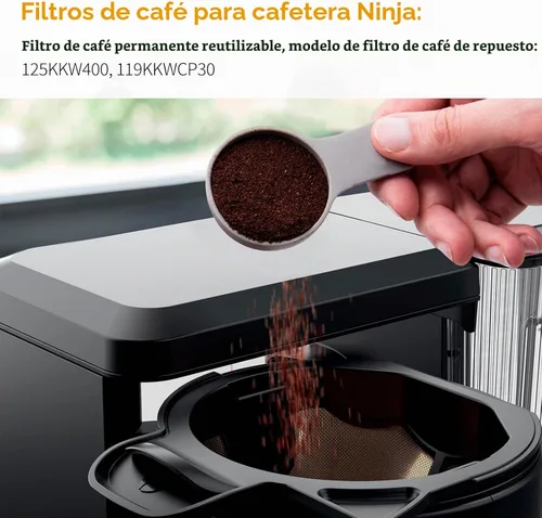 Vista 5 de Filtros de café aptos para cafetera Ninja, filtro de café reutilizable