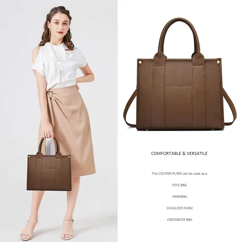Vista 2 de COCIFER The Tote Bag - Bolso cruzado para mujer, bolso de hombro, bolsos de mano de piel sintética con asa superior con cremallera