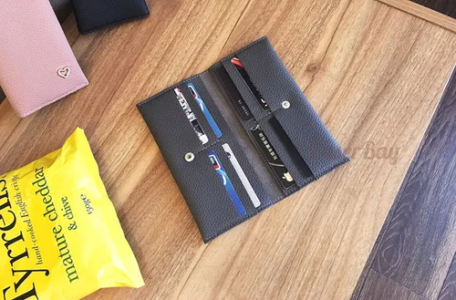 Vista 6 de CaserBay Elegante dama concisa delgada larga de piel sintética cartera cartera cartera para mujer