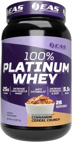 Vista 8 de EAS 100% proteína de suero de platino, helado de chocolate, 2 libras