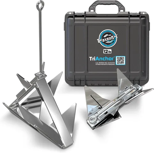 Vista 7 de WAVESRX TriAnchor - Stainless Steel Folding PWC & Boat Anchor Sets Instantly for Effortless Boat & Jet Ski Anchoring Compact Patent-Pending