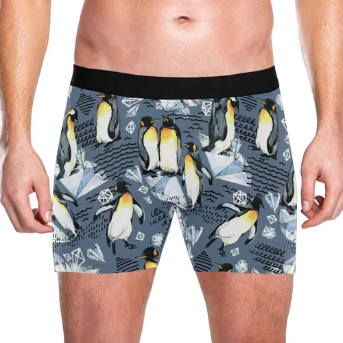 Vista 2 de JHKKU Ropa interior para hombre, suave, cómoda, transpirable, de 4 pulgadas con bragueta