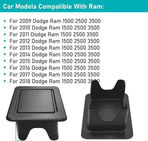 Vista 3 de TTCR-II Compatible con tapas de bolsillo para riel de cama Ram 2009-2018 Tapones de bolsillo de estaca para Ram 1500 2500 3500 Big