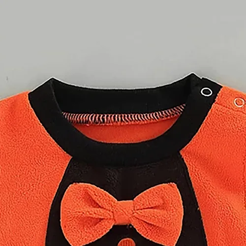 Vista 3 de LYSMuch Mameluco de Halloween para bebés y niñas ropa linda trajes de otoño de algodón mameluco de esqueleto de murciélago
