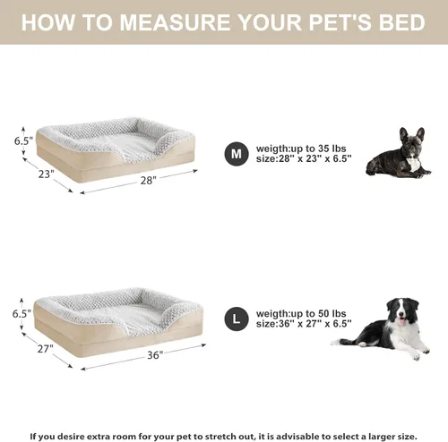 Vista 5 de LEXTRO Cama ortopédica para perros extra grandes, cama de espuma para perros extra grandes, equipada con funda de almohada extraíble impermeable