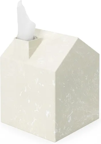 Vista 9 de Umbra Casa - Funda para caja de pañuelos en forma de casa moderna para cajas de pañuelos cuadradas estándar de boutique, plástico oceánico