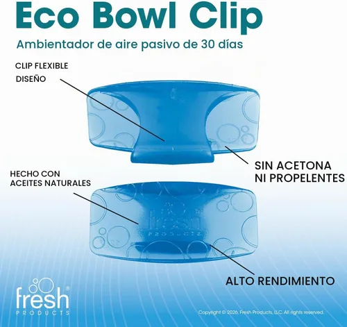 Vista 5 de Fresh Products FRS EBC72 CBLBX Eco-Fresh - Pinza para tazón, flor de algodón, color azul (paquete de 12) Made In The USA; Continuous Odor Control