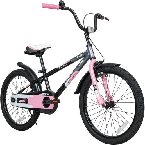 Vista 16 de Bicicleta infantil WEIZE, 16 y 20 pulgadas para niños y niñas de 4 a 12 años, altura del ciclista 41-62 pulgadas, asiento y manillares ajustables