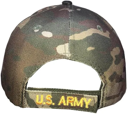 Vista 3 de Gorras de béisbol del ejército, ropa militar, veterano jubilado, bordado 3D, ajustable Camuflaje militar con bandera