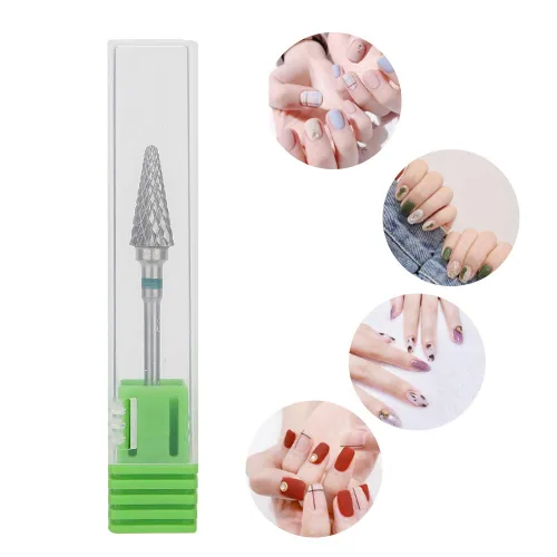 Vista 5 de Pongnas Broca de uñas de acero de tungsteno, brocas de manicura para manicura y pedicura eléctrica, accesorios de cabeza de molienda (verde)