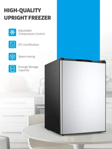 Vista 6 de Congelador vertical compacto, congelador de control mecánico con termostato ajustable de 7 grados, congeladores verticales EP23796