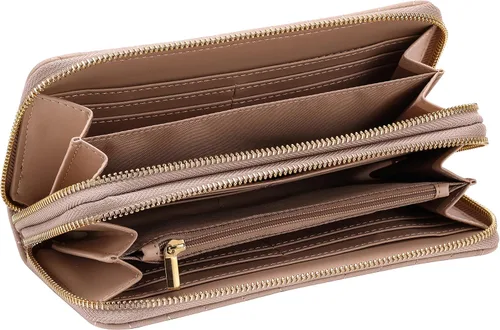 Vista 3 de Cartera de piel vegana con doble cremallera y correa de sujeción de mano