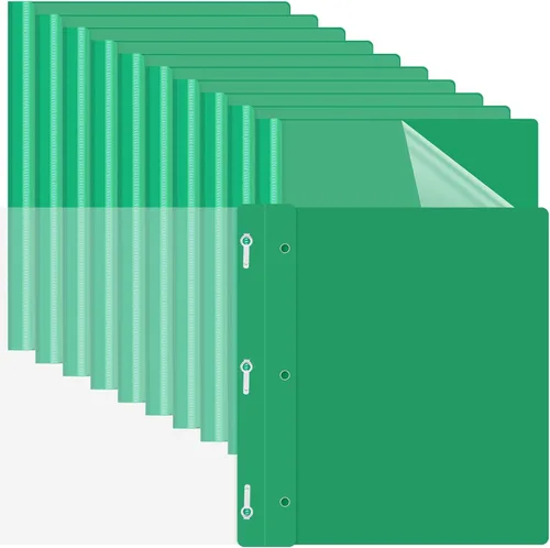 Vista 9 de Teling Paquete de 72 portadas de informes frontales transparentes a granel, carpetas de presentación de plástico, carpeta de papel con 3 puntas