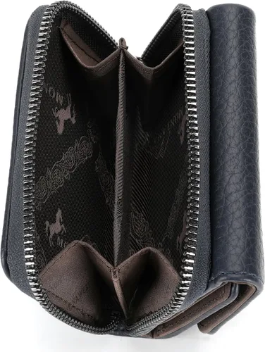 Vista 6 de Montana West Cartera para mujer con bloqueo RFID y bolsillo para monedas con cremallera, A azul, Vintage