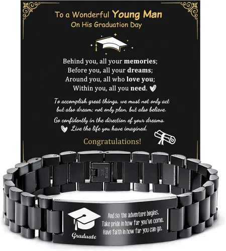 Vista 16 de MEALGUET Regalos de graduación para él, pulsera de graduación personalizable, regalo inspirador para graduados universitarios de clase de 2025