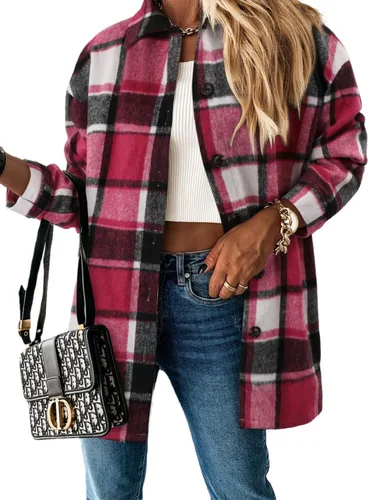 Vista 80 de ZOLUCKY Chaqueta de manga larga con botones para mujer, talla grande, blusas