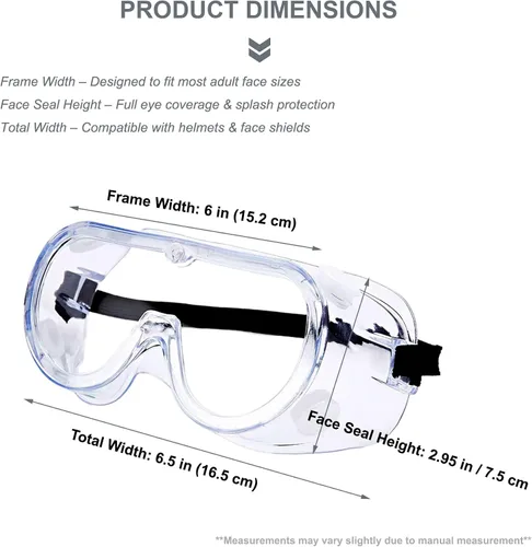 Vista 2 de Safety Goggles Glasses Fit Over Eyeglasses Chemical Protective Splash Protection Eye Goggle For Science Eyewear