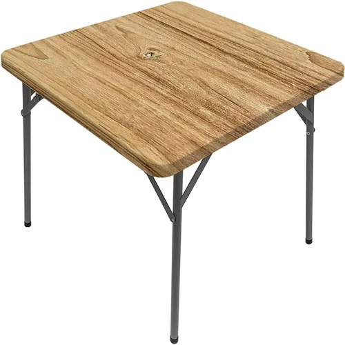 Vista 15 de Mesa cuadrada de tablones de madera, impresión de textura de tablones de madera, borde elástico, adecuada para catering y cocina, apta para mesa
