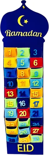 Vista 9 de Calendario de cuenta regresiva de Ramadán para niños, calendario islámico, festivo, decoración del hogar, calendario de Adviento de Ramadán Mubarak