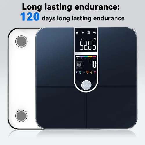 Vista 5 de Báscula inteligente con IMC masa muscular de grasa corporal, báscula digital de peso para baño con analizador preciso de composición corporal de 17