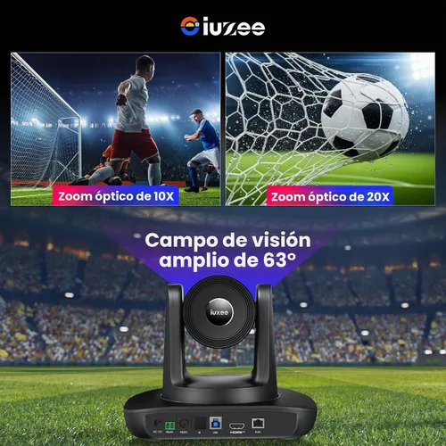 Vista 5 de Cámara PTZ 4K UHD con seguimiento automático AI, zoom óptico 20X, USB3.0/HDMI/LAN PoE, transmisión en vivo IP, cámara de sala de conferencias PTZ
