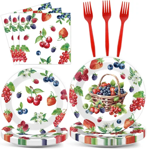 Vista 31 de gisgfim 96 piezas de suministros para fiesta de cumpleaños de 18 años, platos de papel, servilletas, hora de ser adulto, rojo y negro, juego