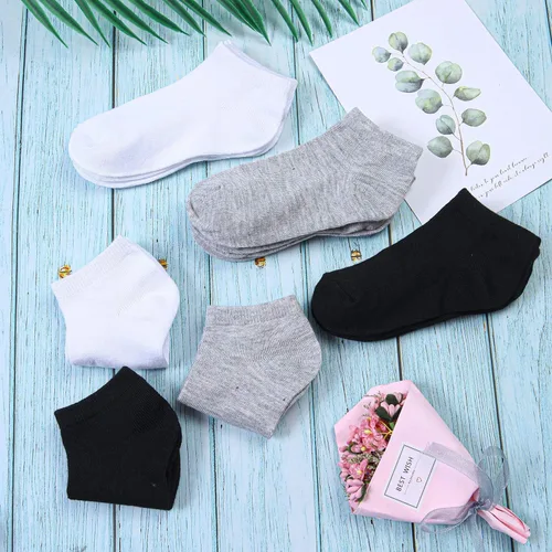 Vista 5 de Cooraby 25 pares de calcetines para niños, calcetines de corte bajo, calcetines deportivos de media amortiguación, calcetines deportivos para niños