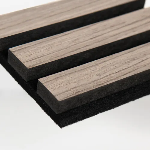 Vista 3 de SMARTSTANDARD Paneles acústicos de listones de madera de muestra, panel de pared de listones de madera insonorizado, nogal, paquete de muestra