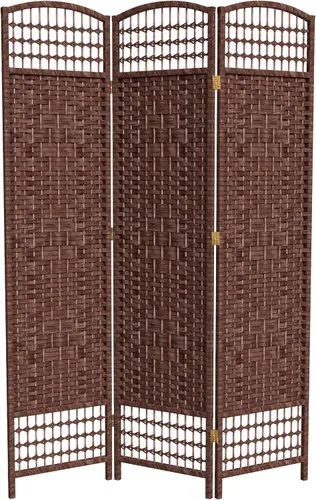 Vista 23 de Red Lantern Divisor de habitación de tejido de fibra de 5 1/2 pies de alto, color blanco, 3 paneles