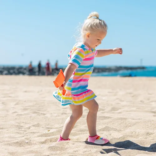 Vista 4 de Zapatos de agua para niños al aire libre, secado rápido, calcetines acuáticos para deportes, playa, natación, surf, ligeros, para niños pequeños