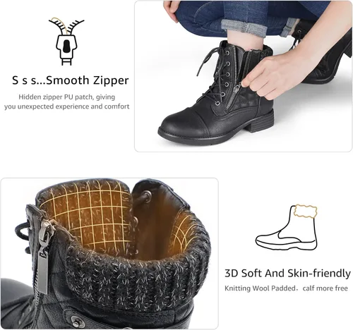 Vista 4 de STQ - Botas de combate para mujer