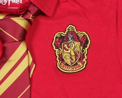 Vista 2 de Harry Potter Gryffindor Polo con corbata (mediano), rojo con corbata