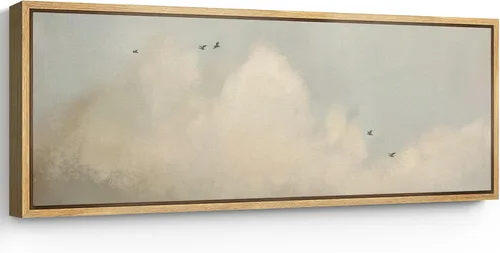 Vista 41 de SIGNFORD Lienzo enmarcado extragrande para pared, diseño de flores silvestres, paisaje, campo escénico con flores florecientes, ilustraciones