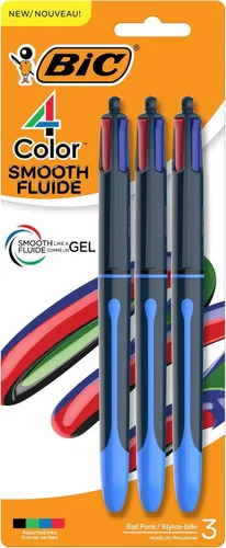 Vista 11 de BIC Juego de 6 bolígrafos retráctiles de 4 colores Shine con punta de 1,0 mm y barril ancho, varios