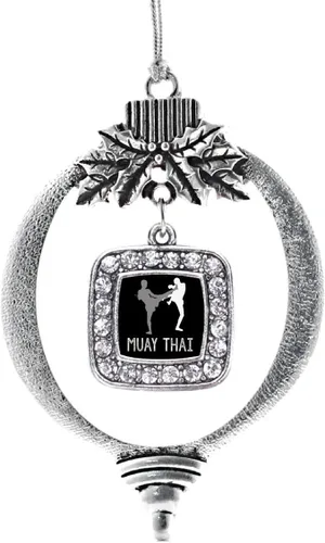 Vista 308 de Inspired Silver - Nana púrpura - Adorno de Navidad plateado - Adorno cuadrado para árbol de Navidad con circonita cúbica - Decoración colgante