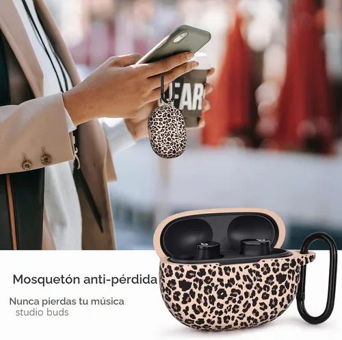 Vista 7 de Funda AIRSPO para Beats Studio Buds/Funda para Beats Studio Buds Plus 2021/2023 de silicona con estampado floral protector para auriculares Beats