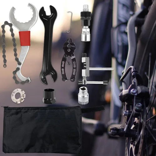 Vista 6 de Kit de herramientas para bicicleta, 8 herramientas profesionales de reparación de bicicletas para bicicleta de montaña con extractor de casetes 3