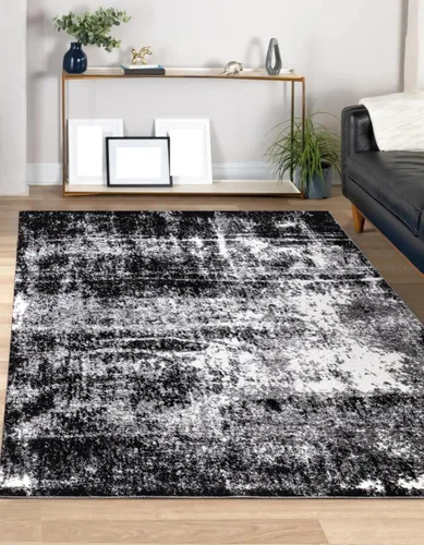 Vista 28 de Keen Home Design Alfombras de Área - 2x3 Que No Se Desprenden, Alfombras Abstractas para Cocina, Sala de Estar, Dormitorio, Comedor, Entrada Negro