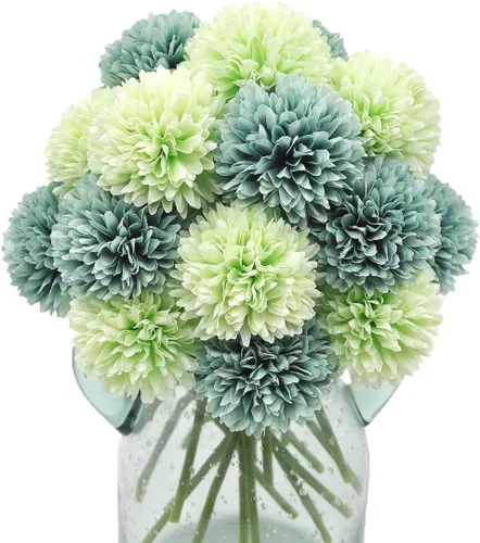 Vista 10 de 10 plantas artificiales de flores artificiales de seda de crisantemo, arreglos de hortensias, ramos de boda, decoración del hogar, cocina, jardín