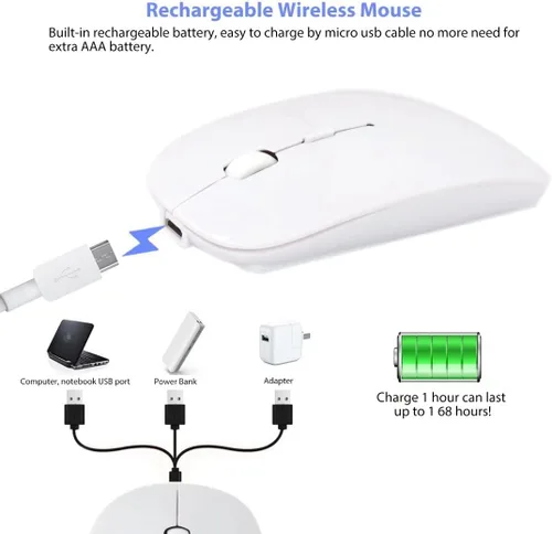 Vista 6 de Mouse inalámbrico Bluetooth Gamer Mouse recargable para computadora Mouse inalámbrico USB ergonómico Mause Silent Mouse
