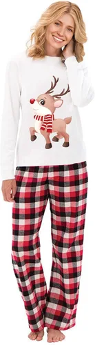 Vista 2 de OAKFashion Pijamas familiares de Navidad, pijamas de Navidad a juego para la familia, pijamas de Navidad con alce