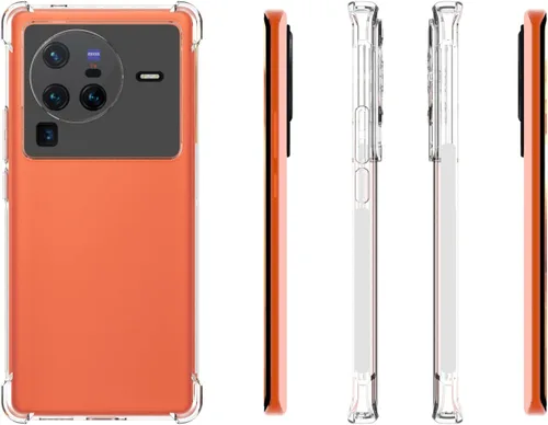 Vista 2 de USTIYA Funda para Vivo X80 Pro 5G Clear TPU Cuatro Esquinas Cubierta Protectora Transparente Suave Funda