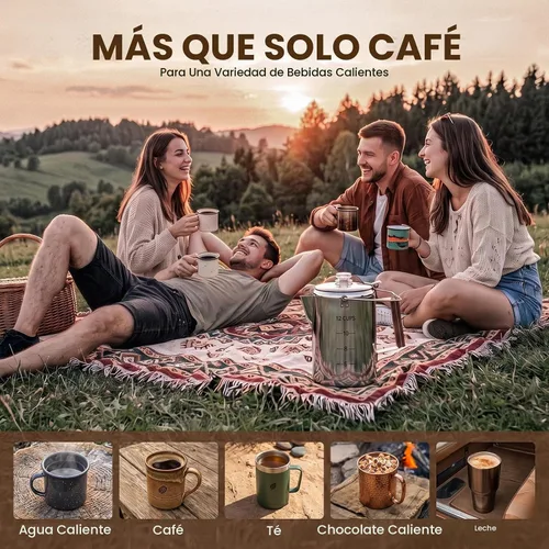 Vista 8 de KingCamp Cafetera Percolator,Acero inoxidable 304,Gran capacidad,12 tazas