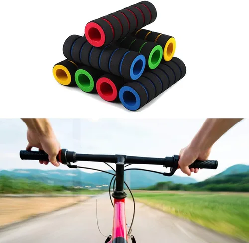 Vista 6 de 1 par de empuñaduras de manillar de bicicleta espuma suave MTB bicicleta bicicleta antideslizante agarre Ciclismo Riding Handle Covers