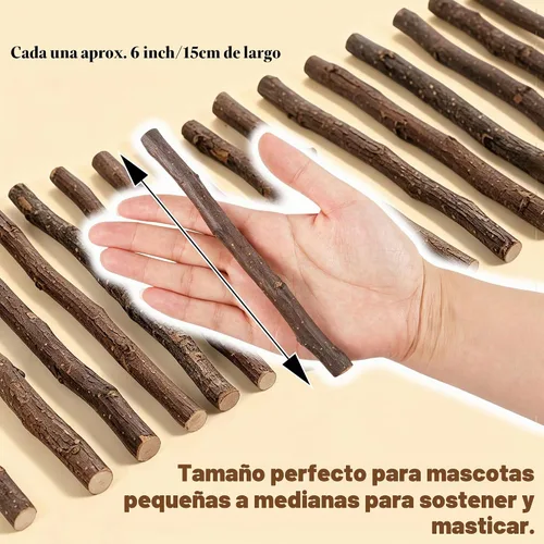 Vista 2 de Palitos de manzana natural 17.64 oz, juguetes masticables